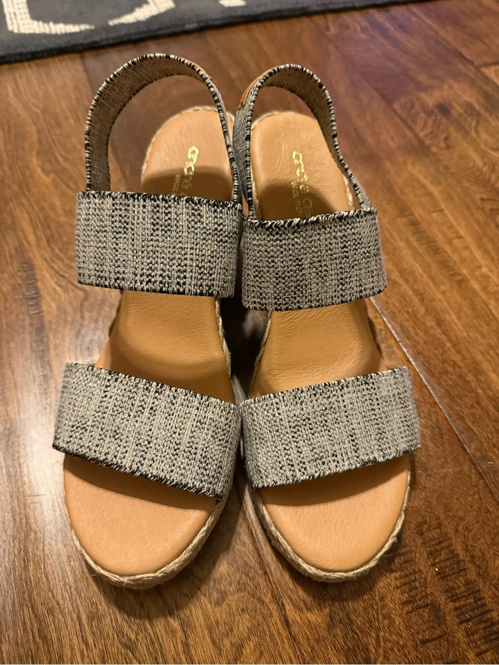Andre Assous Women's Dalmira Beige Espadrilles Made In Spain EU 38 US 7.5 Sandal
